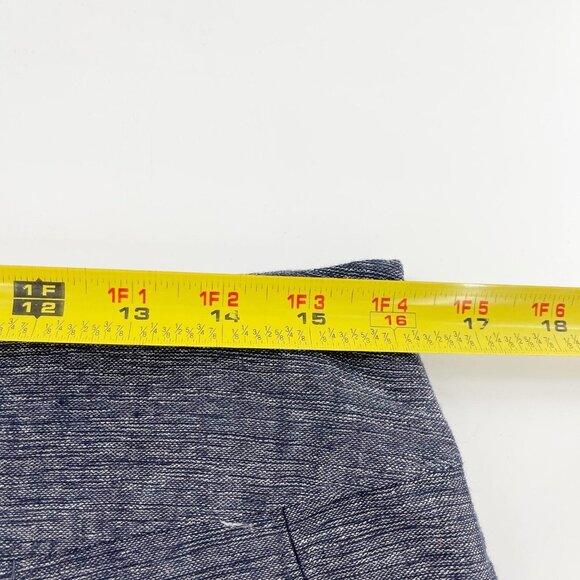 Ann Taylor Linen Blend Navy A-Line Skirt Size 10 Pleated Old Money Academia - Picture 5 of 13